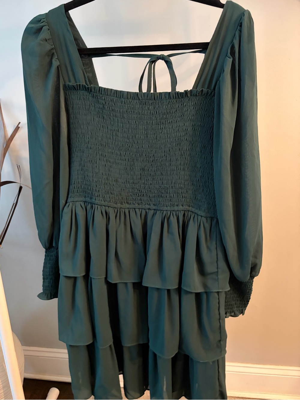 Byinns green Smocked Waist Dress with tie back size XL